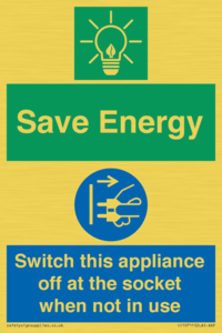 Save Energy, Switch this appliance off at the socket when not in use